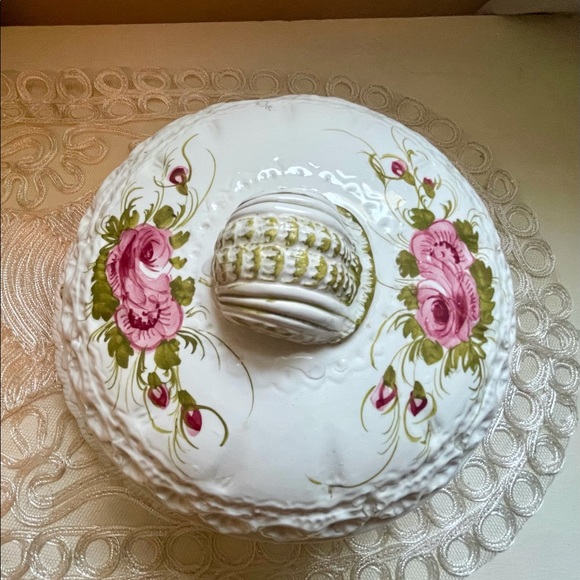 Vintage Hand painted Nora Fenton Soup Tureen and plate // Made in Italy - Picture 2 of 13